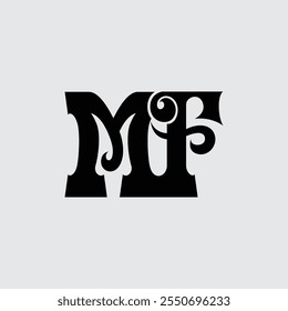 Initial letter MF logo design