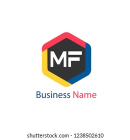 Initial Letter MF Logo Template Design