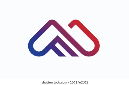 Initial Letter MF Logo Template Design in linear style.