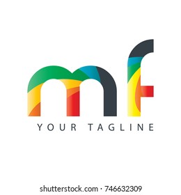 Initial Letter MF Rounded Design Logo