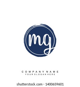 Initial letter MG beautiful handwriting logo vector template