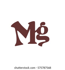 initial letter Mg dark brown color logo vector