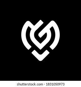 initial Letter MG Design Logo round