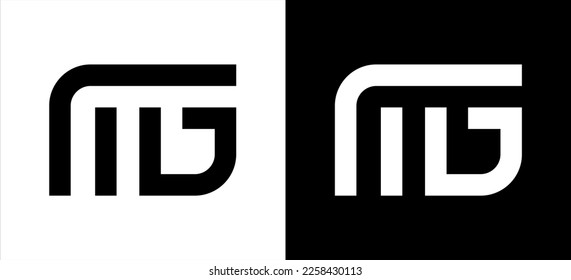 Diseño del logotipo de MG de la letra inicial