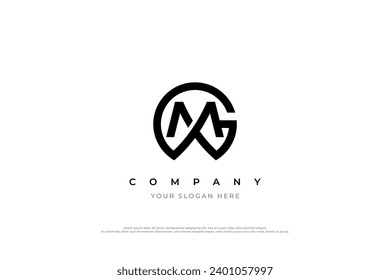 Initial Letter MG Logo or GM Monogram Logo Design Vector
