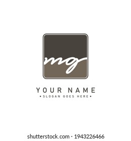 Logotipo de la letra inicial MG - logotipo con estilo de firma manuscrita