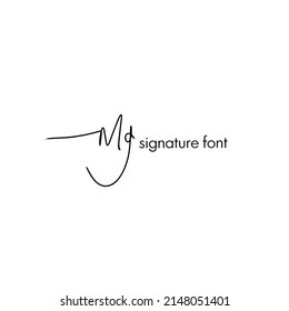 Logo für den Anfangsbuchstaben Mg - handgeschriebenes Signaturlogo