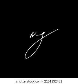 Initial Letter Mg Logo Handwritten Signature Stock Vector (Royalty Free ...