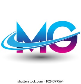 initial letter MG logotype company name colored blue and magenta swoosh design. vector logo for business and company identity.
