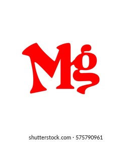 initial letter Mg red color logo vector