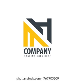 Initial Letter MH Design Logo