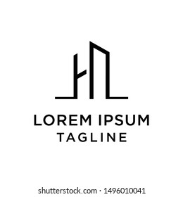 Initial Letter MH HM Minimalist Art Logo Design Template