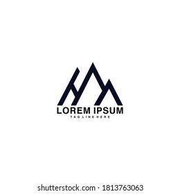 Initial letter MH HM minimalist art logo