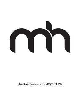 initial letter mh linked round lowercase monogram logo black