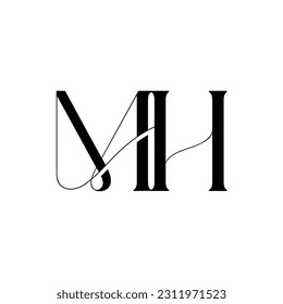 Initial letter MH logo design 