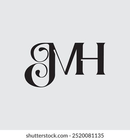 Letra inicial MH logo design