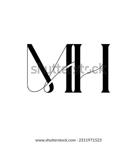 Initial letter MH logo design 