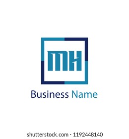 Initial Letter MH Logo Template Design
