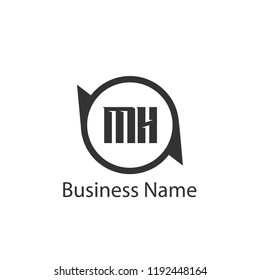 Initial Letter MH Logo Template Design