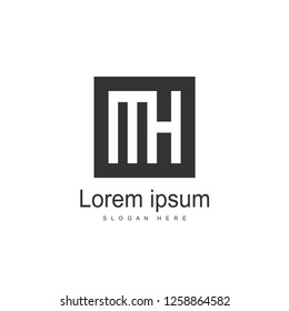 Initial Letter MH Logo template design. Minimalist letter logo vector design
