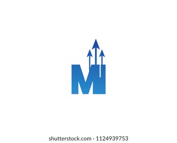 Initial Letter MI Arrow Chart Finance Business