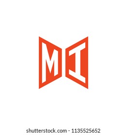 Initial Letter MI Hexagonal Shape Logo Design