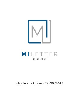 Initial Letter MI Icon Logo Design Template