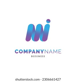 Initial Letter MI Icon Logo Design Template