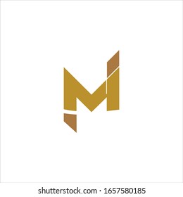 initial letter mi or im logo vector design