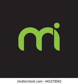 initial letter mi linked round lowercase logo green