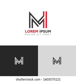 Initial Letter MI linked uppercase overlap modern logo design template. Suitable for business, consulting group company