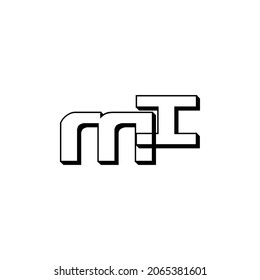 Initial letter MI logo design