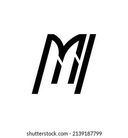 Initial letter MI logo design