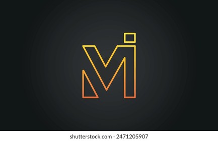 Initial Letter MI Logo Design With Swoosh. Creative And Modern MI Logo Design on Black Background.