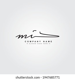 Initial Letter MI Logo - Handwritten Signature Logo