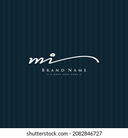 Initial Letter MI Logo - Handwritten Signature Style Logo