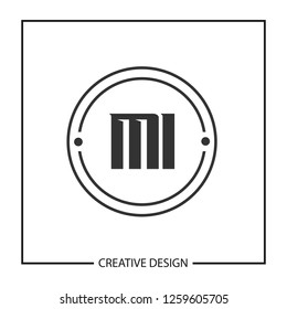 Initial Letter MI Logo Template Design