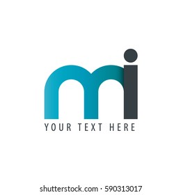 Initial Letter MI Rounded Lowercase Logo