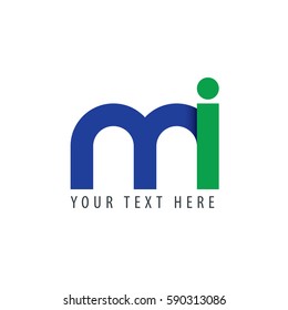 Initial Letter MI Rounded Lowercase Logo