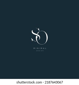 Initial letter so minimal vector icon