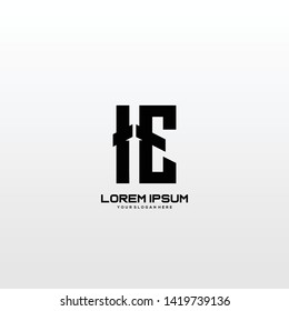 Initial letter IE minimalist art logo vector