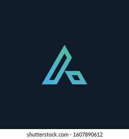 Initial letter A AT minimalist art logo. creative minimal logo icon design  with letter A T. elegant Logo template vector creative business. - VECTOR