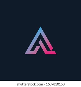 Initial letter A minimalist art logo. creative minimal logo icon design  with letter A F L. elegant Logo template vector creative business. - VECTOR