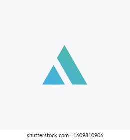 Initial letter A minimalist art logo with  mountain concept. creative minimal logo summit design  with letter A. elegant Logo template vector creative business. - VECTOR