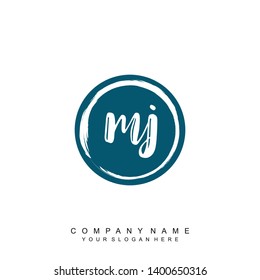 Initial letter MJ beautiful handwriting logo vector template