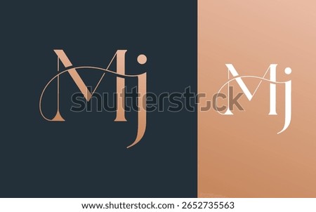 Initial letter MJ JM logo design vector illustration for couple, wedding, and business