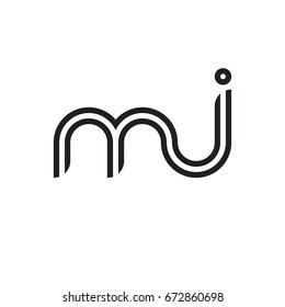 Initial Letter Mj Linked Outline Rounded Stock Vector (Royalty Free ...