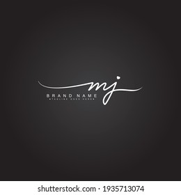 Initial Letter MJ Logo - Hand Drawn Signature Logo