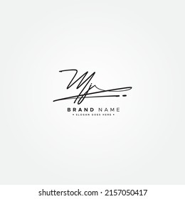 Initial Letter MJ Logo - Handgeschriebenes Signature-Logo