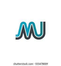 Initial Letter MJ MU Linked Design Logo